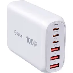 Мережевий зарядний пристрій Gelius Force GaN 100W GP-HC063 3USB-A + 3Type-C - мініатюра 4