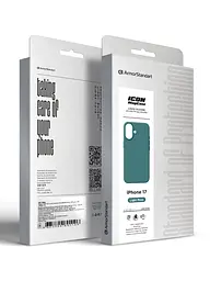 Силиконовый чехол с MagSafe для Apple iPhone 17, ICON2 MagCase, зеленый, противоударный, панель с мягкой подкладкой, защита всего корпуса, поддержка беспроводной зарядки, совместим с защитными стеклами и пленками, ArmorStandart (ARM89580) - мініатюра 10