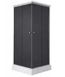 Душовий бокс Lidz Kubis SB90x90.SAT.LOW.GR, низький, скло тоноване 4 мм + стінки (LKSB9090SATLOWGR) - мініатюра 1