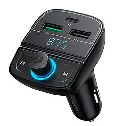 АЗП з FM-модулятором UGREEN CD229 FM&amp;Bluetooth Transmitter&amp;Car Charger + TF Slot Black - мініатюра 3