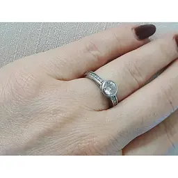 Срібне кільце TOP Silver з фіанітом. 9510156Б 16,5 - мініатюра 2
