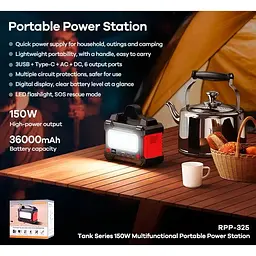 Портативна електростанція Remax Tank Series 150W Power Station RPP-325 36000mAh - мініатюра 9