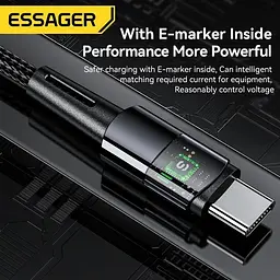 Кабель Essager Sunset Type C to Type C 240W Data cable 2 м Dark Grey (EXCTT3-CGA0G-P) - мініатюра 10