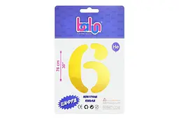 Фольгований шар цифра шість 2389 "6" золота 30" (висота 76 см)