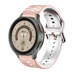 Браслет Scales для Samsung Galaxy Watch 6 Classic 43mm 6 Classic 47mm - рожево-білий ширина кріплення 20мм силікон Watchbands (W18-3WB43026045) - мініатюра 2