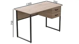 Комп'ютерний стіл Ferrum-decor Таккота 76x140x60 чорний ДСП Дуб Артізан 32мм (FRD-101934) - мініатюра 2