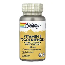 Токотриенолы витамина Е (из аннато) Vitamin E Tocotrienols, Annatto 50mg - 60 softgels