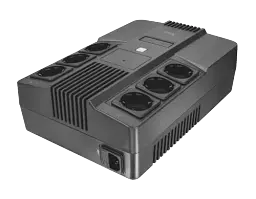 Джерело безперебійного живлення Trust Maxxon 800VA UPS, Black, встроенный аккумулятор, 6 розеток, защита от перенапряжений (IEC) (23326) - мініатюра 3