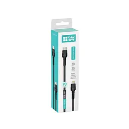 Дата кабель USB-C to Lightning 0.3m 3А black ColorWay (CW-CBPDCL054-BK) - мініатюра 7