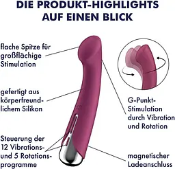 Вібратор Satisfyer Spinning G-Spot 1 16.5 см бордовий - мініатюра 5