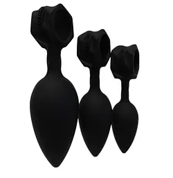 Набір анальних пробок Bathmate Anal Training Plugs, 3шт, чорний - мініатюра 7