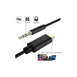 Кабель мультимедійний USB-C to 3.5mm M 1.0m black XoKo (AUX-002-BK) - мініатюра 4