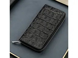 Гаманець-клатч із натуральної шкіри крокодила чорний 19×9,5 см CROCODILE LEATHER sum0029080