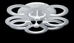 Люстра стельова LED Splendid Ray LK235/4+4+A, 160W, білий, з пультом, димер, сучасний стиль, 50 см