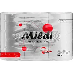 Туалетная бумага Mildi Pro Expert двухслойная 6 рулонов 