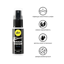 Розслаблювальний анальний спрей pjur BACK DOOR spray 20 мл, з пантенолом та алое, концентрований - мініатюра 2