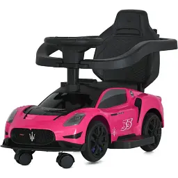 Дитяча каталка-толокар 2 в 1 Bambi M 5106-8 з батьківською ручкою рожевий - мініатюра 6