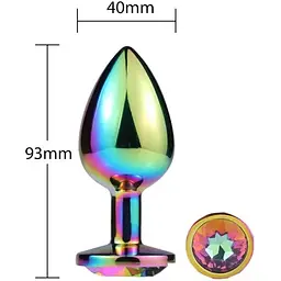 Металева анальна пробка Mai Attraction Toys №74 Rainbow - мініатюра 3