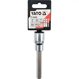 Головка торцева Yato квадрат 1/2" HEX M10 L= 100 мм подовжена (YT-04395) - мініатюра 3