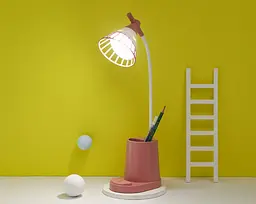 Настільна LED-лампа акумуляторна на гнучкій ніжці з органайзером та підставкою для телефону світильник з функцією Power Bank 1200 mAh Elite EL-2176 рожева - мініатюра 4