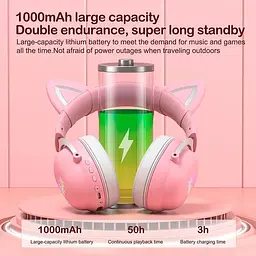Бездротові навушники повнорозмірні Onikuma B100 (B20) Bluetooth Gaming Cat with LED - мініатюра 4