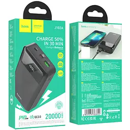 Портативний ЗП Power Bank Hoco J102A Cool figure PD20W+QC3.0 20000 mAh Black - мініатюра 4
