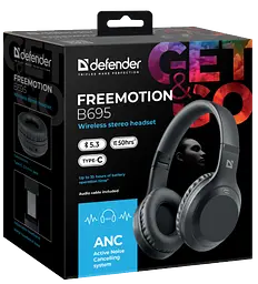 Гарнітура Defender FreeMotion B695 Bluetooth ANC Black (63695) - мініатюра 8