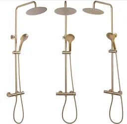 Душовя система Rea Vincent з термостотом brushed gold REA-P6602, Золотий - мініатюра 6
