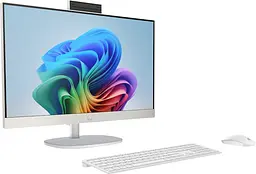 HP Комп'ютер персональний моноблок All-in-One 23.8" FHD IPS AG, AMD R5-340 AI, 16GB, F512GB, UMA, WiFi, кл+м, Win11, білий - мініатюра 3