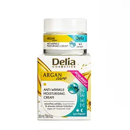 Крем для обличчя Delia Cosmetics Argan Care зволожуючий проти зморшок 40+ 50 мл