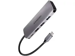 Мультипортовий адаптер AXAGON SuperSpeed Combo 5in1 Grey (HMC-5)