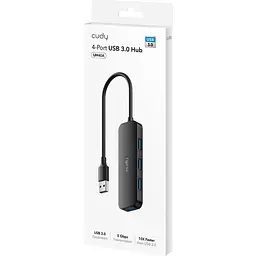 USB-Хаб Cudy USB 3.0 Type-A - 4хUSB 3.0 Black (UH40A) - мініатюра 2