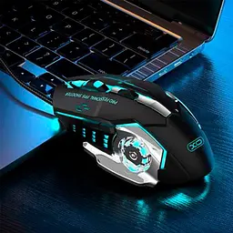 Комп'ютерна мишка XO M10 Gaming Mechanical 6-Button Light Emitting Wired Mouse Чорна - мініатюра 5