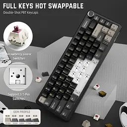 Ігрова механічна клавіатура Attack Shark X66 / 60% / Три режими підключення / Strawberry Switch / Beige - мініатюра 6