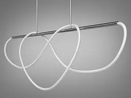 Стельова люстра LED Diasha 9752-L1500CH Шланг, 48W, 2640 лм, хром, для вітальні - мініатюра 3