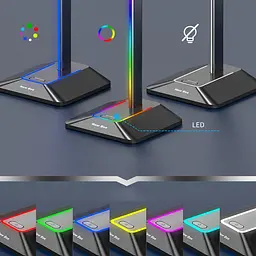 Підставка для навушників органайзер гарнітури з RGB-підсвічуванням та 2 портами USB New Bee NB-Z8 - мініатюра 11