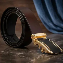 Діловий чоловічий ремінь з автоматичною пряжкою 20209 Vintage коричневий 108 см - мініатюра 4