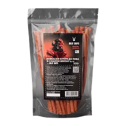 Ковбаски курячі ДО ПИВА Meat Chips зі смаком бекону (в/к) 500г