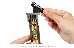 Професійна машинка для стрижки, окантовочна машинка VGR V-085 (Бронза) - мініатюра 6