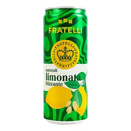 Напій безалкогольний Fratelli Naturali Limonata Frizzante сильногазований на добавках зі смаком лимону 330 мл