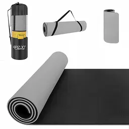 Коврик (мат) для йоги та фітнесу 4FIZJO TPE 1 см Grey/Black 4FJ0203 (P-5907739311931) - мініатюра 3