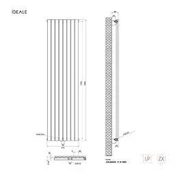 Радіатор дизайнерський Ideale Jolanda 11 8/1800/472 антрацит, Антрацит - мініатюра 5
