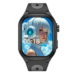Розумний дитячий смарт годинник Lemfo AS-06 з прослушкою, GPS трекером, 16GB пам’яті та висувною HD-камерою До 5 днів роботи Чорний