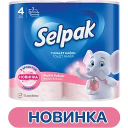 Туалетний папір Selpak Perfumed тришаровий з ароматом пудри 4 рулони - мініатюра 2