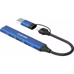 Концентратор Canyon hub DS-02 4in1 USB-A/C Blue (CNS-TDS02BL) - мініатюра 2