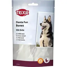Ласощі для собак Trixie Denta Fun Duck Chewing Bones Кісточка для чищення зубів з качкою 10 см 70 г/2 шт.