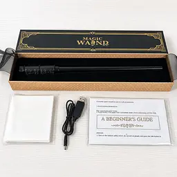 Магічна паличка Чорна Magic Wand — Подарунковий набір з USB-зарядкою й ефектним дизайном, що стріляє вогнем - мініатюра 6