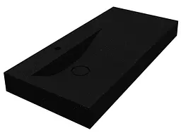 Умивальник Miraggio VIOLA 1000 L BLACK (8813479) Mirasoft, Матовий, Накладний/Підвісний/Врізний, Чорний - мініатюра 1