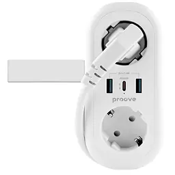 Мережевий фільтр Proove Supercoil 20W (2xAC + Type-C + 2xSB) 1.5m white (PSPS25002102) - мініатюра 4