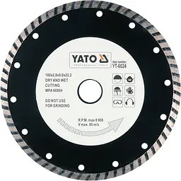 Диск алмазний турбо YATO TURBO Ø=180x8.0x22.2 мм (YT-6024)